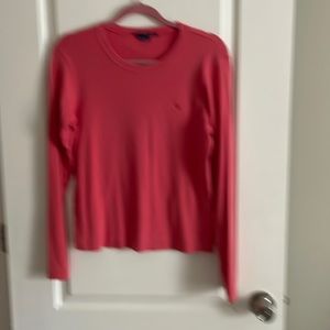 Long sleeve coral colored Ralph Lauren shirt